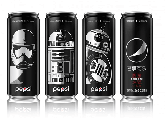 Food, Beverage and Culinary Arts Design Pepsi Black x Star Wars LTO China Brand Packaging by PepsiCo Design and Innovation